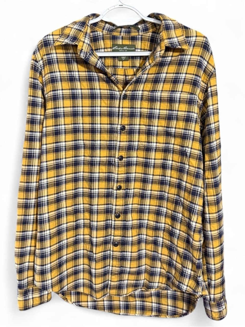 Eddie Bauer Plaid Flannel Shirt Relaxed Fit Size MT